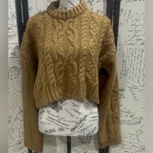 Zara Cable Knit Brown Sweater